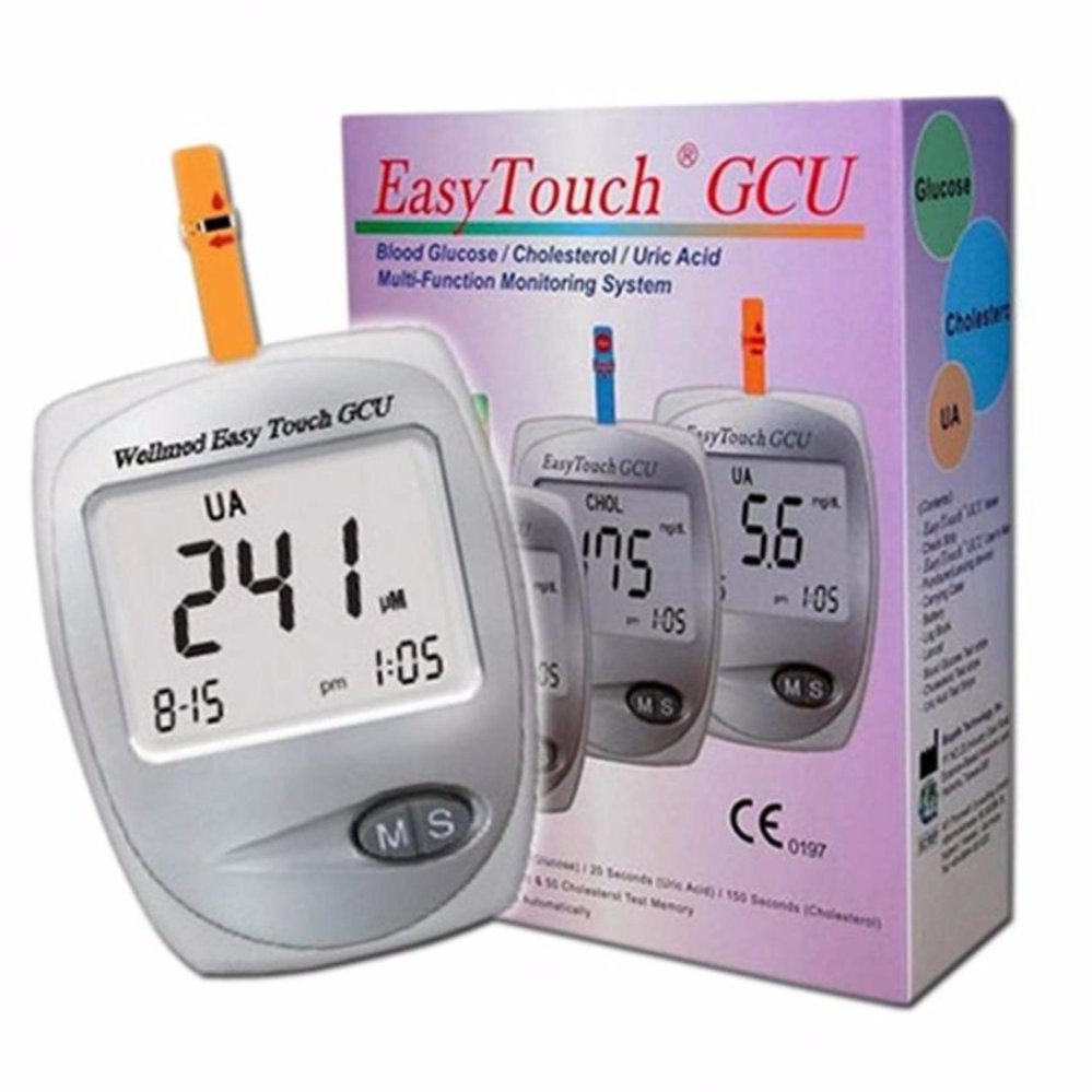 Easy Touch GCU 3 in 1 Alat Cek Tes Gula Darah Kolesterol Asam Urat Diabetes Colesterol Hiperuricemia dilengkapi DVD Penggunaan Akurat Ukur Kesehatan di Rumah