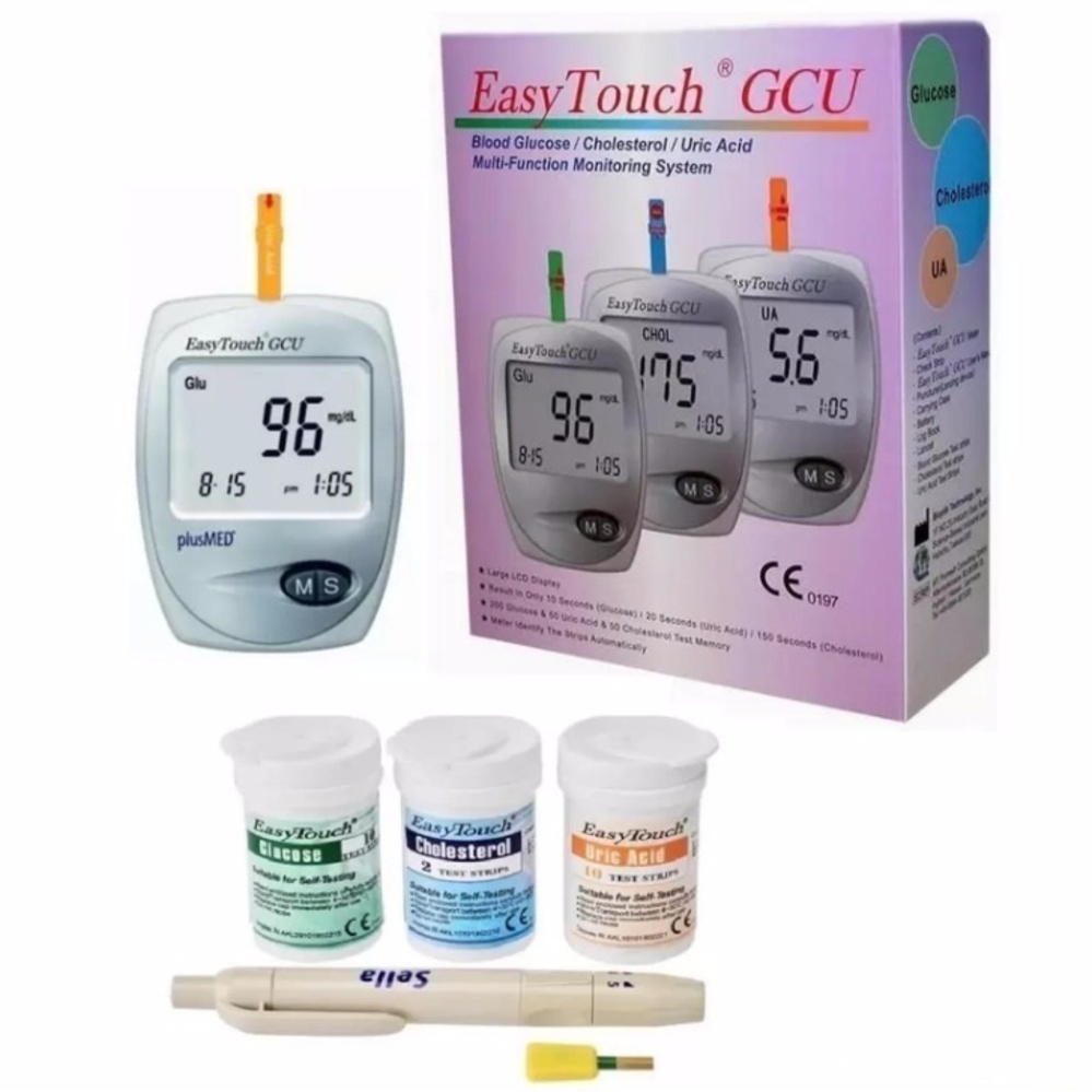 Easy Touch GCU Cek Gula Darah Kolesterol Asam Urat 3 in 1