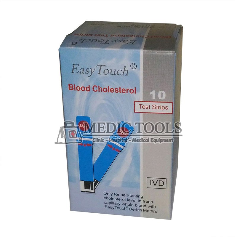 Easy Touch Test Strips Cholesterol - Strip kolesterol - 10 Buah - Biru