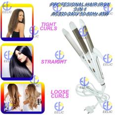 EELIC APR-W819 GOLD 3IN1 HAIR BEAUTY SET PROFESSIONAL HAIR CURLER HAIR STRSIGHTENER HAIR TIGHT CURLS CATOKAN KERITING DAN PELURUS RAMBUT DAYA 45 WATT