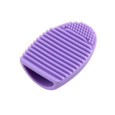 Pembersih Telur Sarung Tangan Cuci Brush Scrubber Board Cosmetic Brush Egg (ungu Muda)-Intl