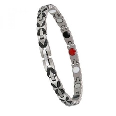 Elegan Womens Terapi Magnetik Gelang, Titanium Murni dengan 4 Elemen Rasa Sakit untuk Arthritis dan Terowongan Karpal dengan Alat Penghapus Link Gratis (Hitam) -Intl