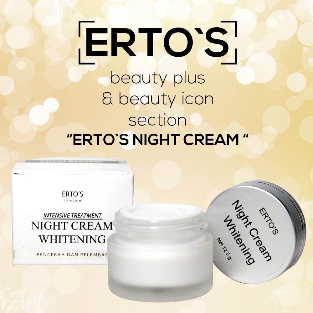 Ertos Nigt Cream Whitening Pencerah dan Pelembab Erto's - Pemutih Wajah Bpom - KPW-146
