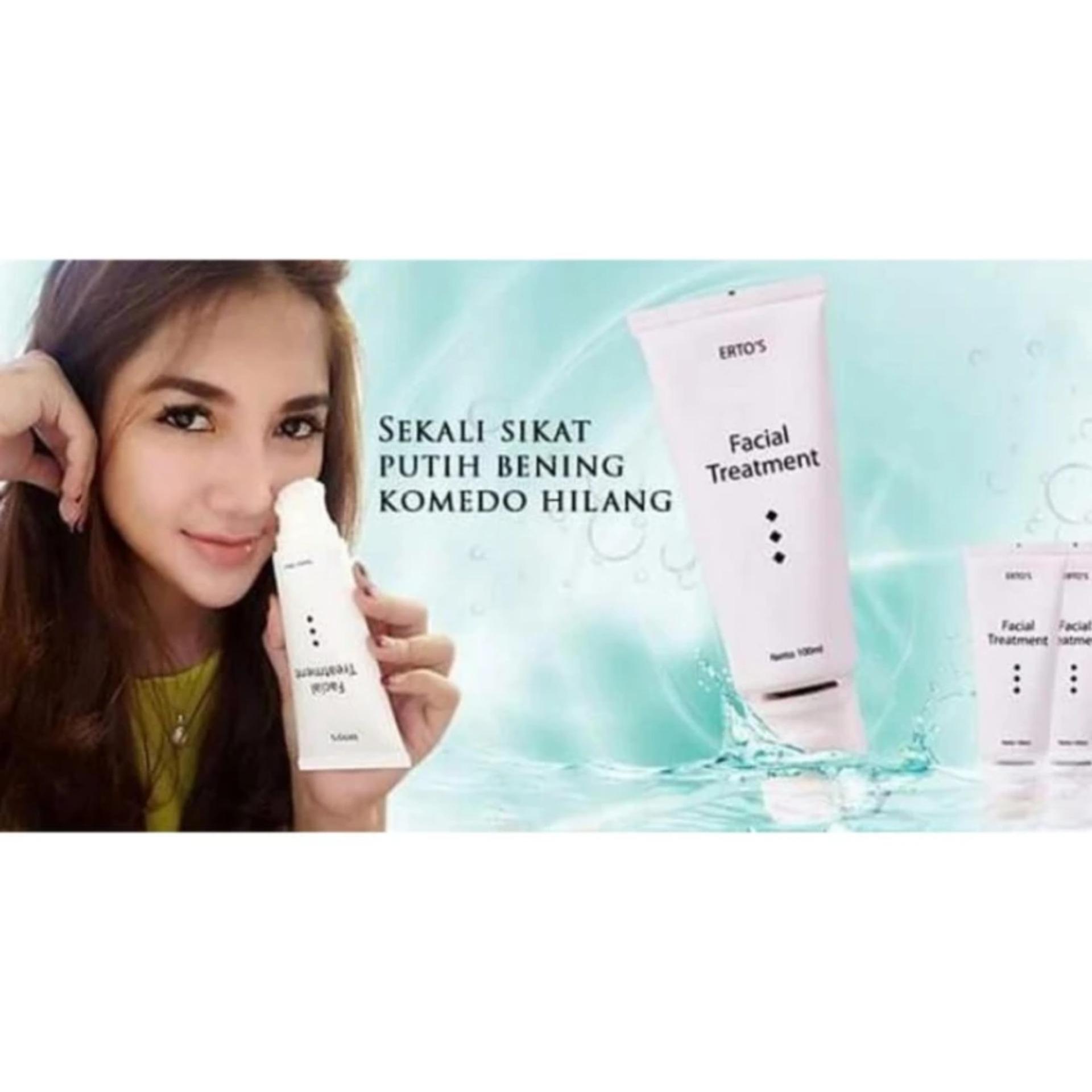 Ertos Original Facial Treatment Dengan Bulu Sikat Halus Angkat Sel Mati Kulit Wajah Cerah Glowing - 100ml  