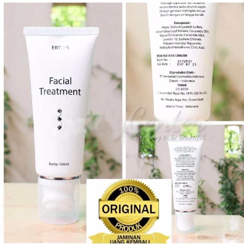 Ertos Original Facial Treatment Dengan Bulu Sikat Halus Angkat Sel Mati Kulit Wajah Cerah Glowing