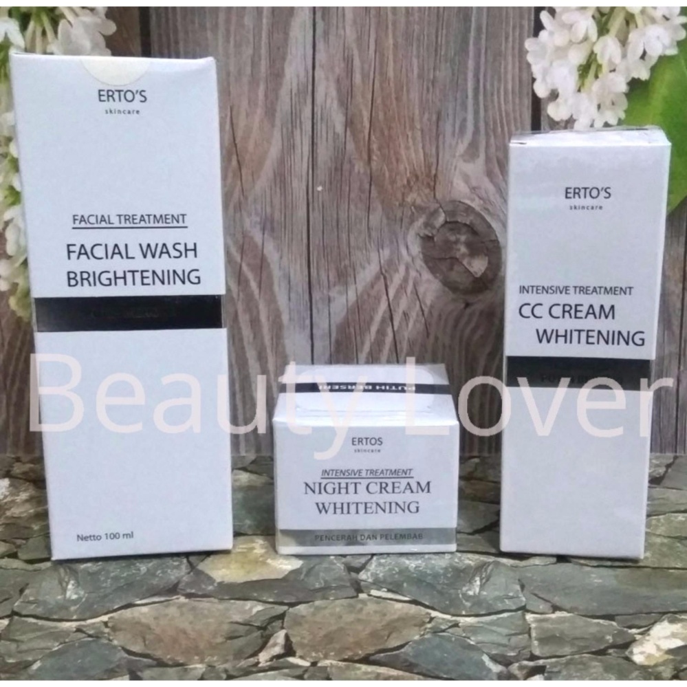 Ertos Paket Whitening 3in1 (CC Cream+Night Cream+Facial Wash)   