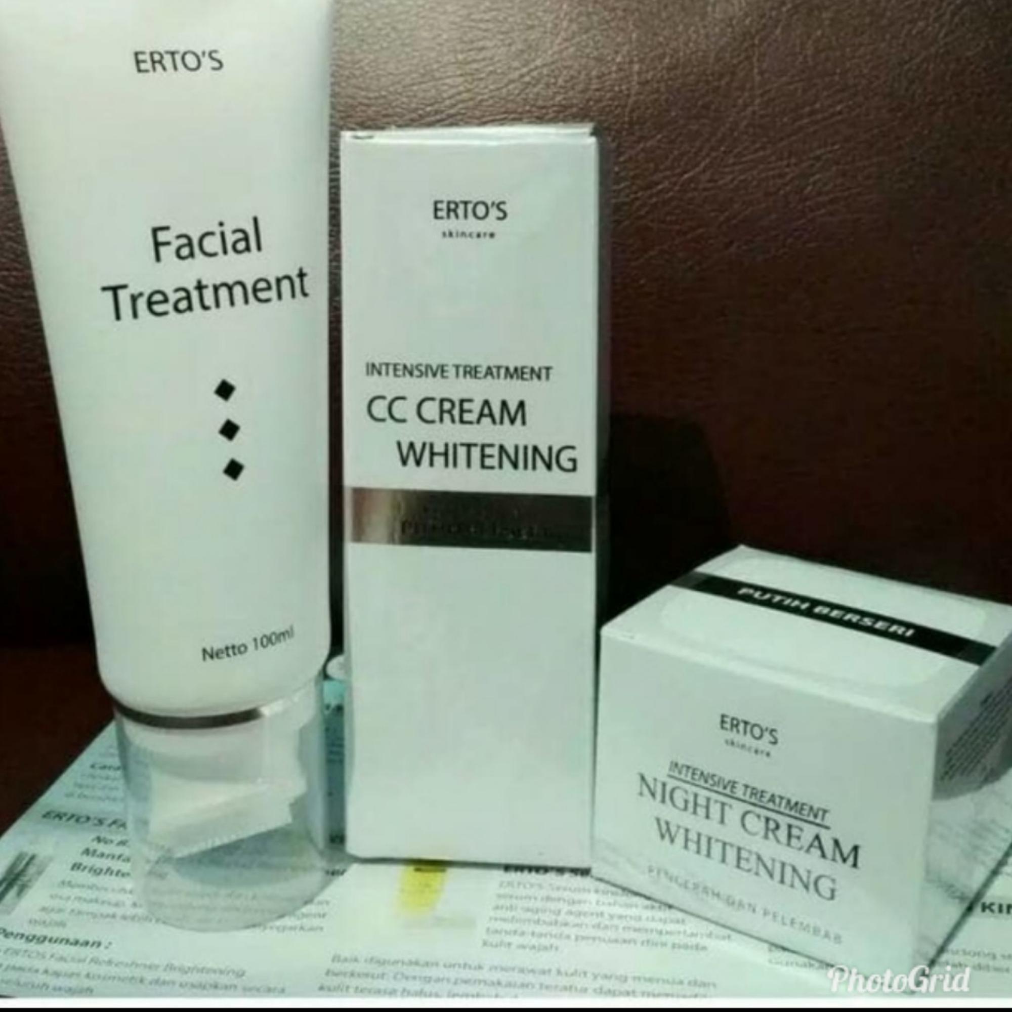Ertos tahap awal facial treatment,cc cream dan dermo nigh cream