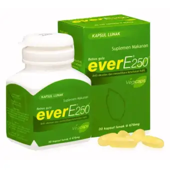Ever E 250 Iu 30s Ever E Vitamin E Kesehatan Kulit Suplemen Kulit Anti Aging Anti Penuaan Dini Mencegah Jerawat Flek Hitam Keriput