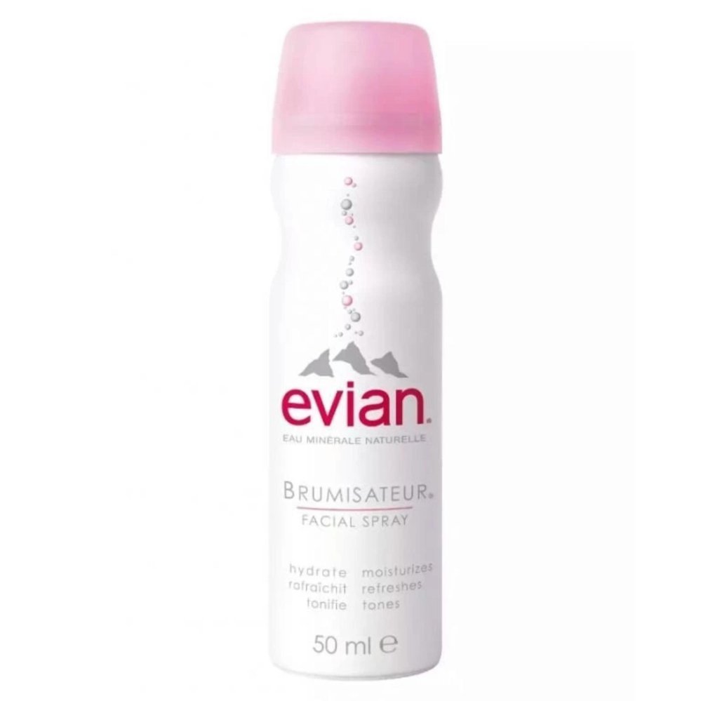 Evian Facial Spray 50 Ml - Pelembab Wajah, Kelembaban Kulit Wajah, Penyegar Kulit