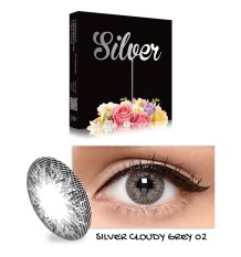Exoticon X2 Ice Silver Softlens - Cloudy Grey + Gratis Lenscase