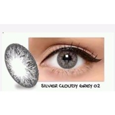 Exoticon X2 Ice Silver Softlens + Free Lenscase - Silver Cloudy Grey 02