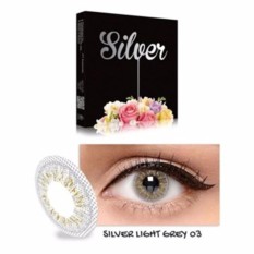 Exoticon X2 Ice Silver Softlens + Free Lenscase - Silver Light Grey 03