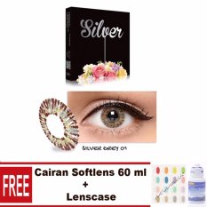Exoticon X2 Ice Silver Softlens – Grey Free Lenscase + Cairan 60ml