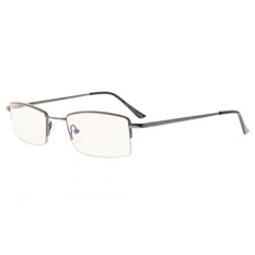 Eyekepper Setengah Rim Memory Titanium Jembatan Kacamata Baca untuk Video Game Blue Light Blocking Pembaca Amber Lensa Berwarna (logam, + 1.25)-Intl