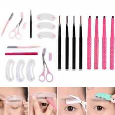 Fashion 4 Pcs Pensil Alis Gunting Pisau Cukur Stensil Template Membentuk Trimmer Beauty-Intl