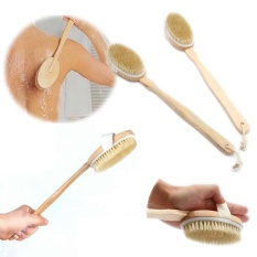 Fashion Beauty Natural Bulu Panjang Sikat Kayu Kayu Alat Pijat Tubuh Bath Spa Shower Scrubber-Intl