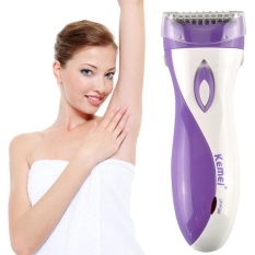 Fashion Wanita Electric Rechargeable Lady Shaver Hair Removal Perangkat Epilator Cukur Removal Wol Scraping EU Plug (ungu) -Intl