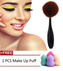 Fashion Sintetis Rambut Sikat Gigi Oval Besar Makeup Brush Powder Foundation Bedak Blush Concealer Multi-Fungsi Kurva Berbentuk Kosmetik Makeup Gigi-Internasional