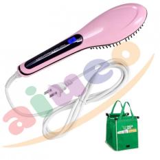 Fast Hair Straightener Catok Sisir Pelurus Rambut HQT-906 - Pink Bundling Kantong Belanja Serbaguna Grab Bag Single - Hijau
