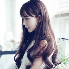 Wanita Rambut Keriting Gelombang Besar Air Bangs Wig Mengembang-Intl
