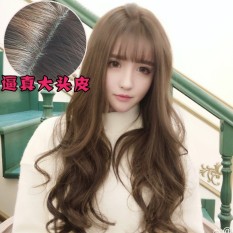 Wanita Rambut Keriting Gelombang Besar Air Bangs Fluffy Wig-Intl