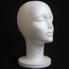 Female Styrofoam Mannequin Manikin Head Model Foam Wig Hair Glasses Display - intl