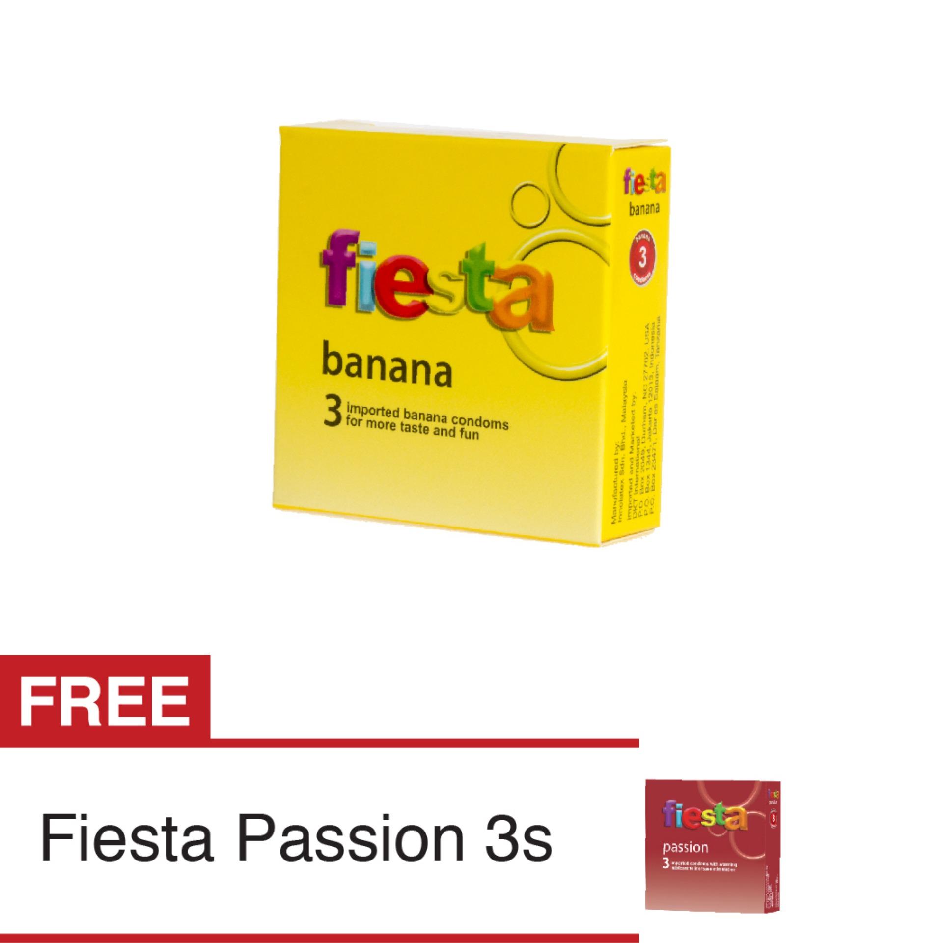 Fiesta Kondom Banana Isi 3 - Free Kondom Passion Isi 3