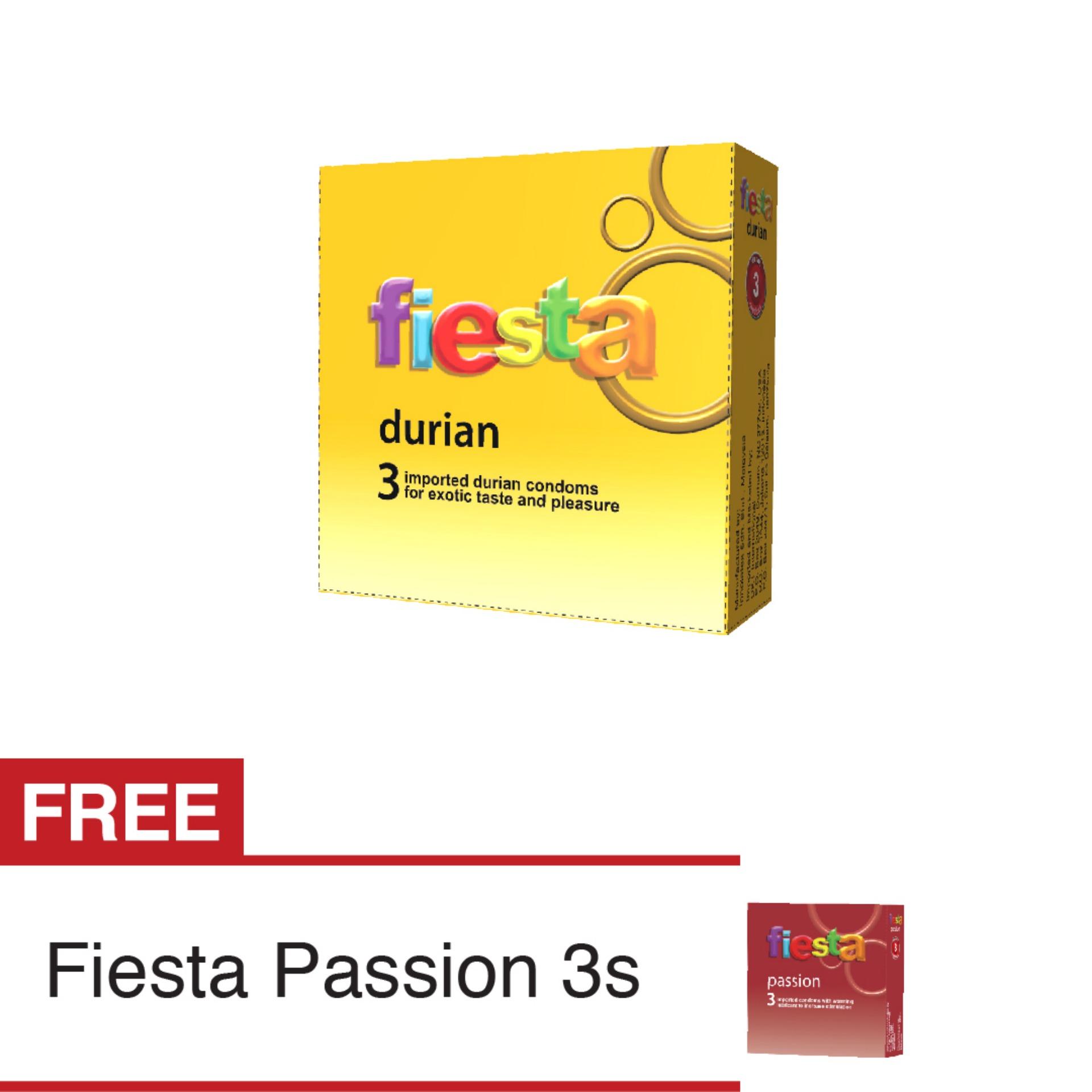 Fiesta Kondom Durian Isi 3 - Free Kondom Passion Isi 3