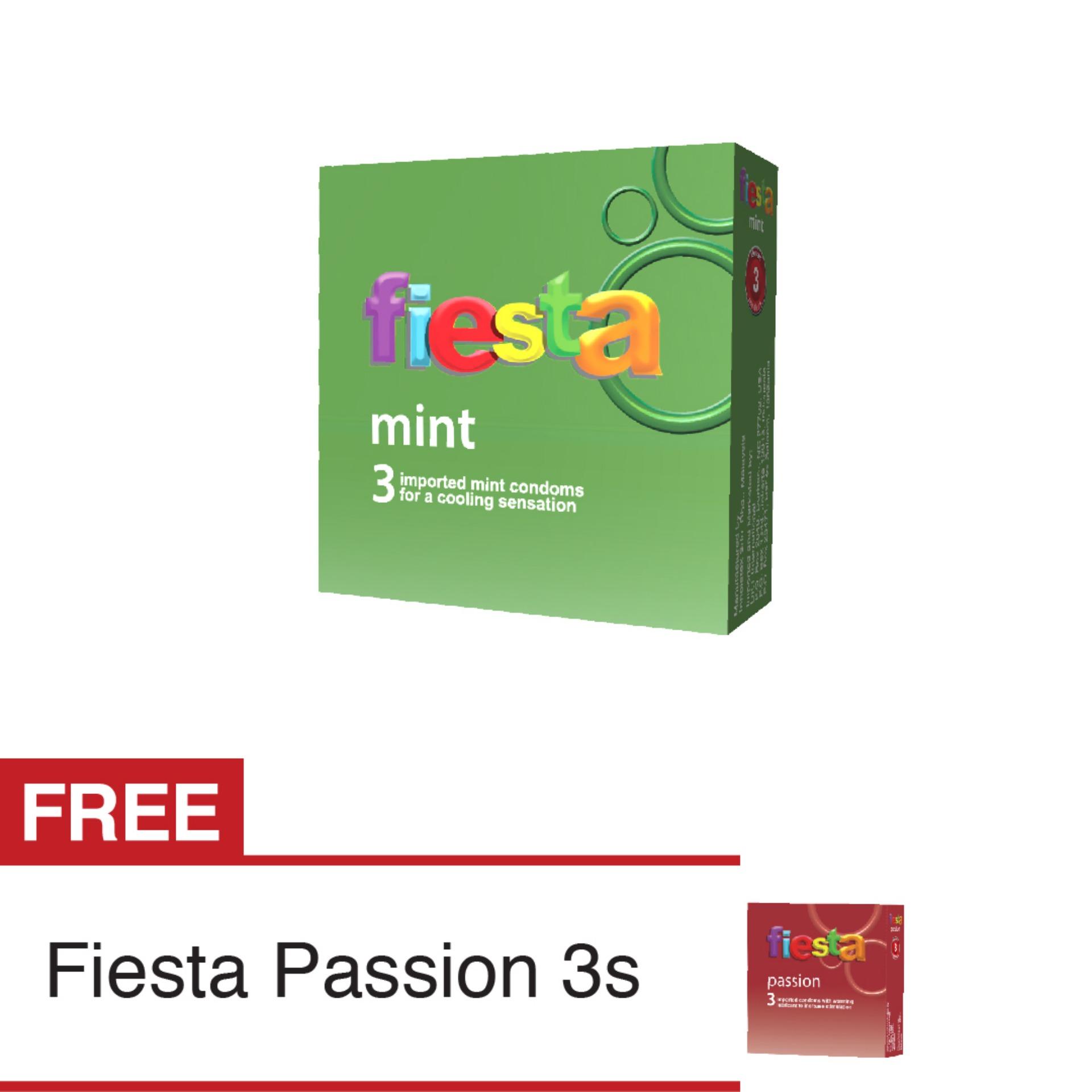 Fiesta Kondom Mint Isi 3 - Free Kondom Passion Isi 3