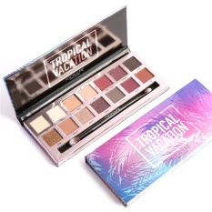FOCALLURE 14 Warna Palet Eyeshadow Matte Glitter Shimmer Liburan Tropis Eyeshadow Palette With Brush 49 T Warna-Intl