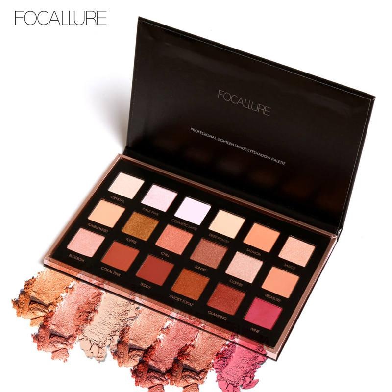 FOCALLURE 18 Colors Palette Shimmer Matte Pigment Eye Shadow Cosmetics Mineral Nude Glitter Eye Nude Makeup Beauty Color 02 - intl FOCALLURE 18 Colors Palette Shimmer Matte Pigment Eye Shadow Cosmetics Mineral Nude Glitter Eye Nude Makeup Beauty Color 02 - intl