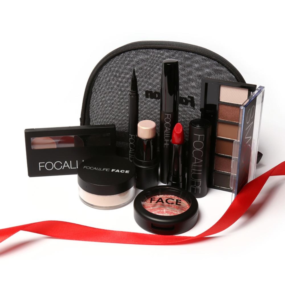 【Hot Sale】Focallure Set Makeup Lipstik Eyeliner Mascara Blush eyeshadow Dengan Tas 【Hot Sale】Focallure Set Makeup Lipstik Eyeliner Mascara Blush eyeshadow Dengan Tas