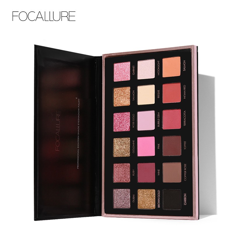FOCALLURE Pro 18 Colors Glitter Matte Easy to Wear Warm Smokey Eye Shadow Palette Eyes Cosmetics Tools #01 Color - intl FOCALLURE Pro 18 Colors Glitter Matte Easy to Wear Warm Smokey Eye Shadow Palette Eyes Cosmetics Tools #01 Color - intl