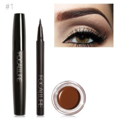 FOCALLURE Pro 3 Pcs Mata Penggunaan Riasan Harian Hitam Eyeliner Maskara dan Alis Cream 01-Intl