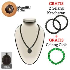 Ginsamyong Dark Brown Liontin Masjid Nabawi Kalung & Gelang Kesehatan Original Bersertifikat