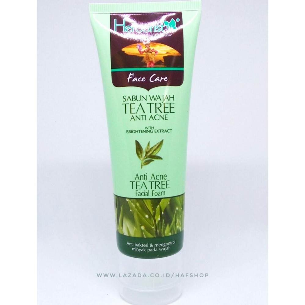 Hafshop Herborist Facial Foam Sabun Wajah Tea Tree Anti Acne 80 gram