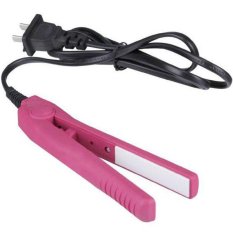 Haidi Catok Pelurus Pengeriting Rambut Asli Mini Curly Hair Wanita Catokan Portable Kecil Praktis Ringan Mudah diaplikasikan Poni Pendek 110-220V - Pink