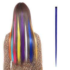 Ekstensi rambut Fashion wanita Lama Sintetis Klip Gradien Warna Cosplay Potongan Rambut