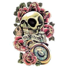 Halloween Horror Skull Design Temporer Tato Letters Terrorist Skeleton