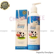 Hanasui Gluta Milky Lotion Body Losion Krim Tubuh Kulit Lembut Bersih Putih Cerah - 240ml