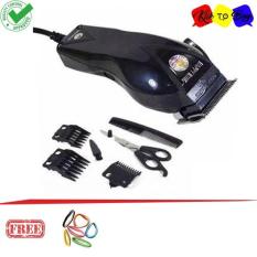 Happy King HK-900 Alat Cukur Rambut Hair Clipper Trimmer Mesin Potong Professional Groomer 3 Mata Pisau Tajam Dan Hemat Energi - Hitam + Ikat Rambut Klik to Buy 1 Pcs