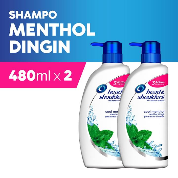 Head & Shoulders Shampoo Cool Menthol 480 ml - Paket Isi 2