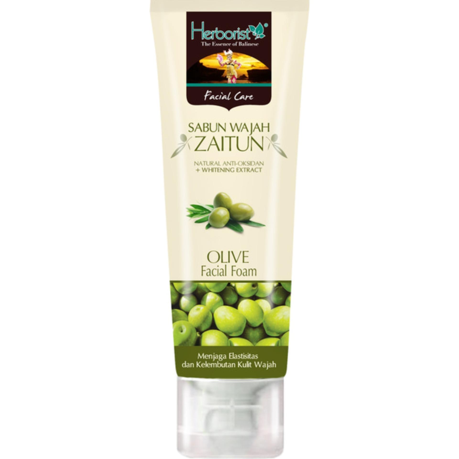 Hafshop Herborist Facial Foam Sabun Wajah Zaitun Olive Facial Foam 80 g
