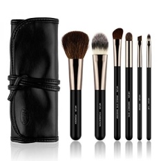 HFUN Makeup Brushes Set Powder Brush Foundation Blush Bagus untuk Bepergian Alis Brush Contour Kuas Bibir Kuas Bibir dengan Kasus Kosmetik Make Up Brush Set 6 (Hitam) -Intl