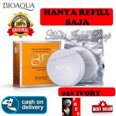 HOKI COD - 02# IVORY - KOTAK SILVER - Bioaqua Refill Isi Untuk BB Cream Air Cushion Make Up Lebih Tahan Lama Merata + Gratis Shower Cap Putih - PRemium