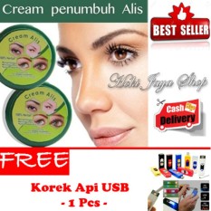 HOKI COD - Cream Alis New Original Premium - Penumbuh Dan Penebal Alis - 1 Pcs + Gratis Korek Elektrik - Korek Api Lighter USB Anti Angin - Multi Color - 1 Pcs