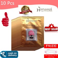 HOKI COD - Hanasui Naturgo Bpom - Masker Lumpur Wajah Sensitif - 10 Pcs + Gratis Cetak Alis Cantik - Premium