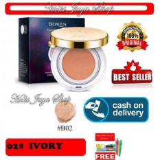 HOKI COD - IVORY #02 - KOTAK HITAM - Bioaqua Exquisite and Delicate BB Cream Air Cushion Pack Gold Case SPF 50++ Foundation Make Up Non Refill + Gratis Pulpen Lilin Unik Serba Guna Hitam Pekat - 1 Pcs