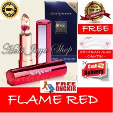 HOKI COD - Kailijumei Lipstick Floral Jelly - Lipstik - FLAME RED - Premium Class + Cetak Alis Cantik - Premium