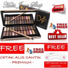 HOKI COD - Make Up Shop N4 Pallete Eyeshadow - 24 Warna Premium Set + Gratis Cetak Alis Cantik Premium